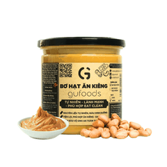 Bơ đậu phộng GUfoods - Không đường, Giàu protein thực vật, Lành mạnh, Eat clean, Healthy, Thuần chay (hũ 400g)