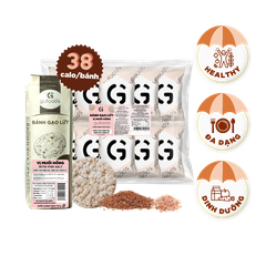 Bánh gạo lứt GUfoods vị Muối hồng -  Không chiên dầu, Không đường, Lành mạnh, Phù hợp Eat clean, Ăn vặt healthy, Thực dưỡng, Tập gym, Thuần chay