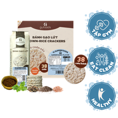 Bánh gạo lứt GUfoods vị Superfoods - Không chiên dầu, Không đường, Từ gạo và ngũ cốc nguyên hạt, Lành mạnh, Phù hợp Eat clean, Ăn vặt healthy, Thực dưỡng, Tập gym, Thuần chay