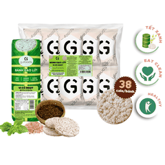 Bánh gạo lứt GUfoods vị Cỏ ngọt - Bao bì bánh tét xanh truyền thống - Không chiên dầu, Không đường, Lành mạnh, Phù hợp Eat clean, Ăn vặt healthy, Thực dưỡng, Tập gym, Thuần chay