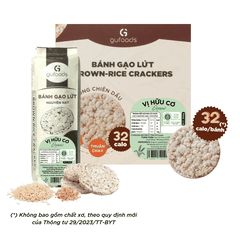 Bánh gạo lứt ăn kiêng GUfoods - Vị hữu cơ hạt chia - Tập gym, giảm cân, thực dưỡng, eat clean