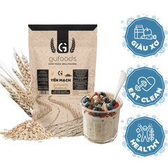 Yến mạch tươi cán mỏng (cán dẹt) GUfoods - Giàu chất xơ & protein thực vật, Tốt cho sức khoẻ, Túi zip tiện lợi, Healthy, Lành mạnh, Tập gym, Eat clean (túi zip 500g)