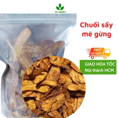 Chuối sấy mè gừng đường giòn ngọt thơm ngon túi 500gr