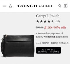 Túi coach carryall pouch