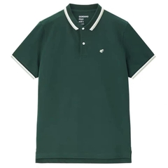 Áo Polo Giordano Màu Xanh Rêu Logo Con Ếch Size M