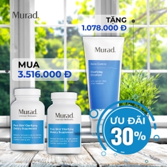 Combo sản phẩm Ngăn Mụn MURAD 2 lọ viên uống ngừa mụn và Gel rửa mặt BHA giảm mụn Murad