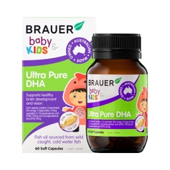 Brauer Baby & Kids Ultra pure DHA Bổ não, bổ mắt Trẻ 7 TH+ lọ 60 viên