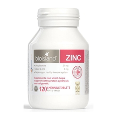 Bổ Sung Kẽm Cho Trẻ Bio Island Zinc 120 Viên nhai