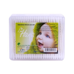 Tăm bông trẻ em hộp vuông hana 200 cây