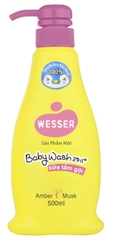Sữa tắm gội Baby wash Wesser 500ml nắp hồng