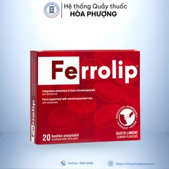 Ferrolip- Sắt sinh học dạng gói người lớn Italya Hộp 20 gói