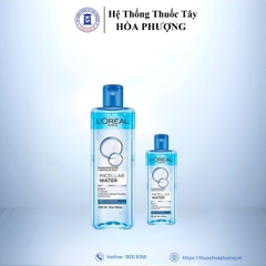 Nước tẩy trang Loreal paris 3 in 1 micellar water 400ml Deep Cleansing màu xanh đậm cho da dầu mụn