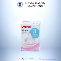 Núm vú Silicon bìnhPigeon 3 tháng+ Vỉ 2 chiếc
