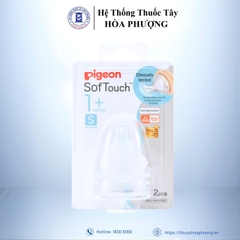 Núm vú Silicon bìnhPigeon 1 tháng+ Vỉ 2 chiếc
