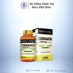 Mason Natural Cinnamon 1000mg - Hỗ trợ chuyển hóa đường