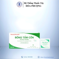 Bông tẩm cồn Tanaphar hộp 100 pcs