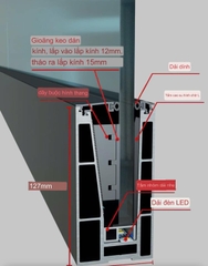 Máng nhôm lan can không trụ M127