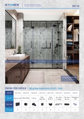 SET 50-PHÒNG TẮM 180 (  Hệ Giằng Thanh inox 25*25 -Đen )