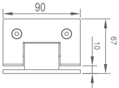 Bản lề Cabin 90Tường Kính VVP SW303