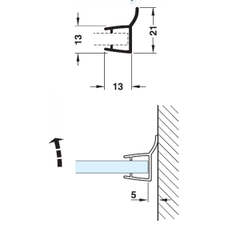 Doăng kính chữ H hafele 950.36.020