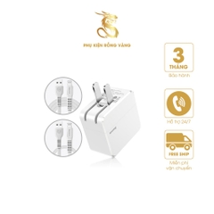Bộ sạc 2 USB 2.4A COCO Series và 2 dây IP DY029 Baseus