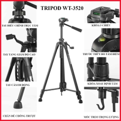 GẬY TRIPOD MÁY ẢNH WT 3520