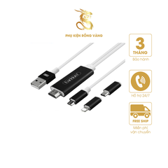 Cáp HDMI 3in1 Earldom W13 ( Độ Phân Giải 4K, Tích Hợp 3 Đầu Lightning, Micro, TypeC )