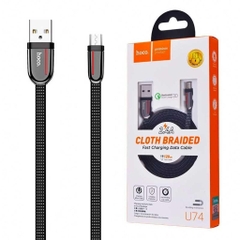 Cáp Sạc Nhanh 2.4A Hoco U74 Lightning - Micro-TypeC - Dài 1.2m - Hàng chính hãng
