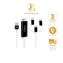 Cáp HDMI 3in1 Earldom W13 ( Độ Phân Giải 4K, Tích Hợp 3 Đầu Lightning, Micro, TypeC )