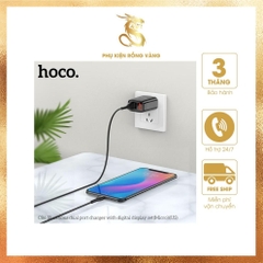 Bộ Củ Cáp Sạc Nhanh Hoco C86 Dành Cho Máy IphoNE 2 Cổng USB Với Đèn LED Hiển Thị Điện Áp, 5V-2.4A max 12W-Hàng Chính Hãng