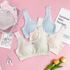 Aó lá học sinh mút thông hơi có viền ren kẻ tăm (GG85K)