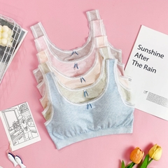 Aó lá học sinh mút thông hơi có viền ren kẻ tăm (GG85K)