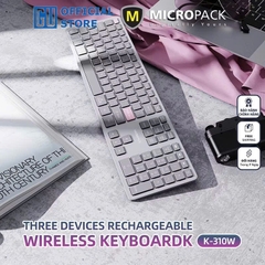 Bàn phím không dây MicroPack Lifestyle K-310W - Thiết Kế Bảng Nhôm Cao Cấp
