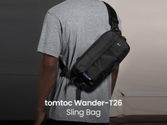 TÚI ĐEO CHÉO TOMTOC (USA) WANDER-T26 STEAM DECK – ROG ALLY DAILY SLING BLACK – T26S1D1
