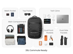 Balo TOMTOC (USA) UrbanEX-T77 X-PAC for Laptop 16″/26L Backpack – T77