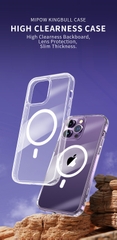 Ốp Lưng Mipow Tempered Glass Cứng Trong Suốt Có MaSafe Dành cho iPhone 15 Series