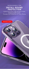 Ốp Lưng Mipow Tempered Glass Cứng Trong Suốt Có MaSafe Dành cho iPhone 15 Series