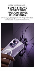 Ốp Lưng Mipow Tempered Glass Cứng Trong Suốt Có MaSafe Dành cho iPhone 15 Series