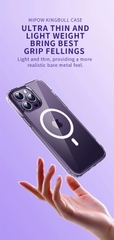 Ốp Lưng Mipow Tempered Glass Cứng Trong Suốt Có MaSafe Dành cho iPhone 15 Series