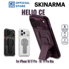 Ốp Lưng SKINARMA HELIO CE Cho iPhone 18 Pro/ 18 Pro Max/ 17 Pro/ 17 Pro Max Sạc Không Dây Mag-Charge Chân Đế Tích Hợp