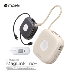 Pin Dự Phòng Không Dây MAZER MagLink18i 10000mAh Qi2 15W PD20W 4 trong 1 Sạc Được Cho Apple Watch Tích Hợp 2 Cáp Sạc