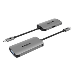 Cổng Chuyển Đổi Chất Liệu Aluminum Mazer USB-C to 4K-HDMI+VGA Dual Display Adapter, giảm thiểu nhiễu điện từ.