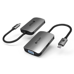 Cổng Chuyển Đổi Chất Liệu Aluminum Mazer USB-C to 4K-HDMI+VGA Dual Display Adapter, giảm thiểu nhiễu điện từ.