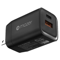 Củ Sạc Nhanh Mazer SuperMini 20W/33W US Foldable Wall Charger, sạc từ 0-50% trong 25 phút với cổng sạc USB-C.