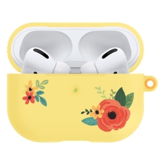 Ốp Họa Tiết Hoa Dễ Thương Spigen Ciel Silicone Cecile dành cho AirPods Pro tích hợp móc khóa Màu patel.
