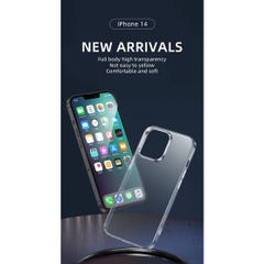 Ốp Lưng Chống Ố Vàng Mipow Tempered Glass Trong suốt dành cho iPhone 14/ 14Plus/ 14 Pro/ 14ProMax Chống sốc, tương thích sạc không dây