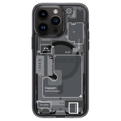 Ốp Lưng Bo Mạch Điện Thoại Spigen Ultra Hybrid Zero One dành cho iPhone 14 Pro/ 14 Pro Max hoạ tiết in lên các bảng mạch bên trong điện thoại