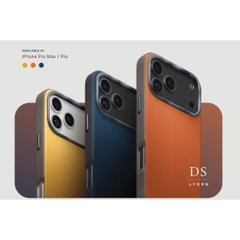 Ốp Lưng iPhone 17 Series UNIQ LYDEN DS Da Vegan Cao Cấp 2 Tông Màu Viền Camera Bằng Nhôm Lót Microfiber Hỗ Trợ MagClick™
