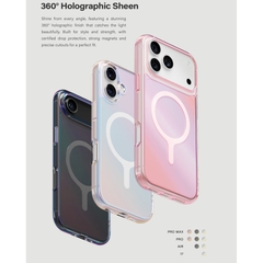 Ốp lưng iPhone 17 Series UNIQ Iridescia Hiệu Ứng Holographic Chuyển Sắc Cầu Vồng Sạc Không Dây MagClick