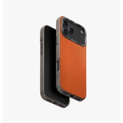Ốp Lưng iPhone 17 Series UNIQ LYDEN DS Da Vegan Cao Cấp 2 Tông Màu Viền Camera Bằng Nhôm Lót Microfiber Hỗ Trợ MagClick™
